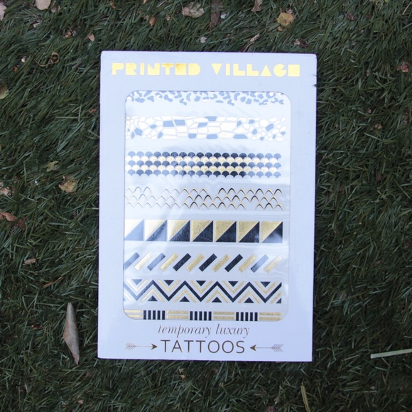 ♡ Silver & Gold Metallic Temporary Tattoos Set ♡ - Picture 2 of 8